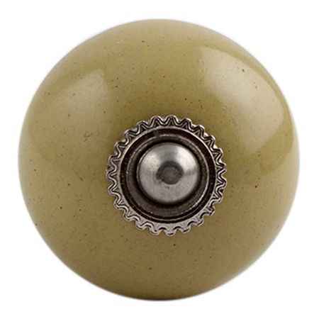 Spanish Olive Silver Fitting Ceramic Dresser Knob